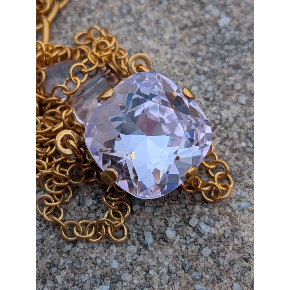 Sabika Winter 2017 Gold Tone & Pink Crystal Necklace